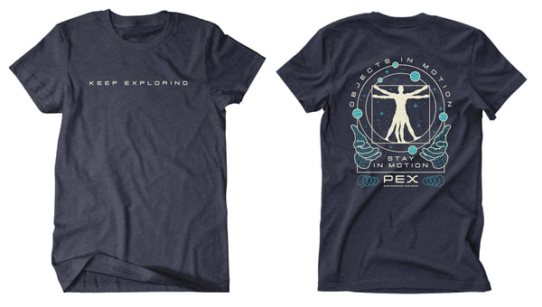 Dark Blue Objects in Motion Tee